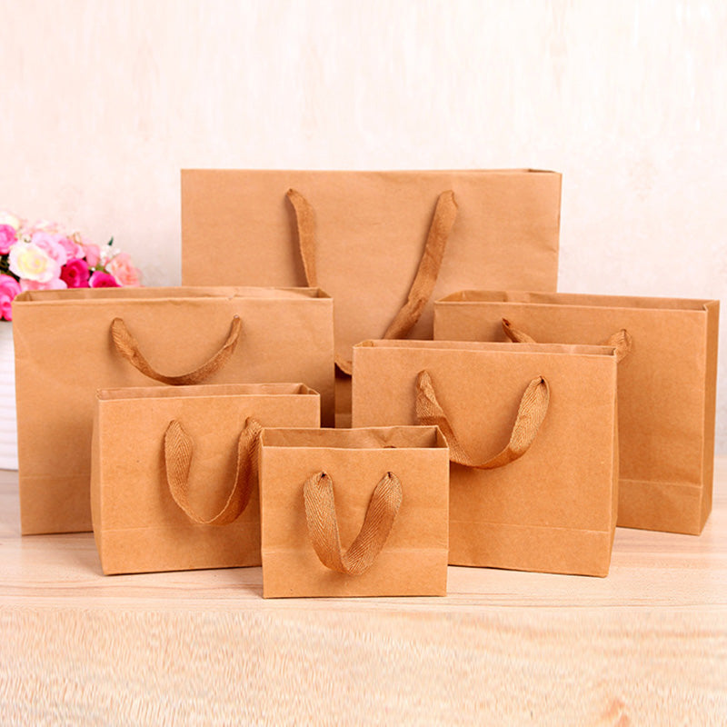25pcs Multiple Specifications Kraft Paper Gift Bag