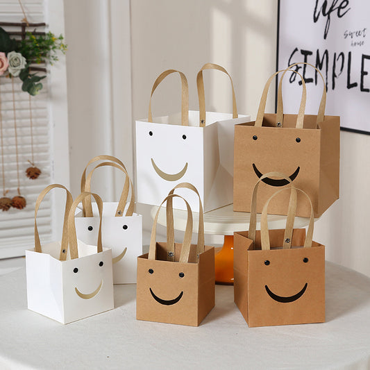 Smiley Face Pattern Kraft Paper Gift Bag