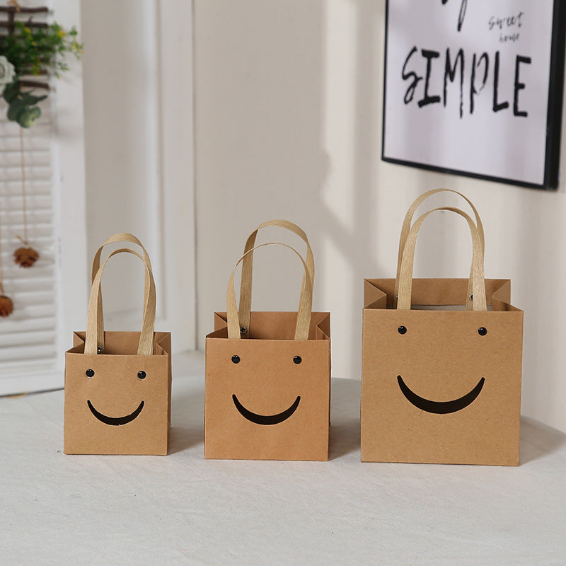 Smiley Face Pattern Kraft Paper Gift Bag