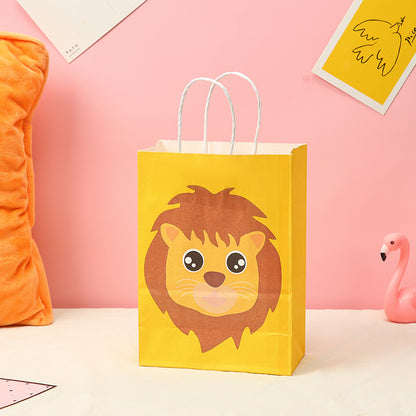 Cartoon Animal Pattern Kraft Paper Gift Bag