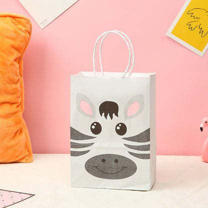 Cartoon Animal Pattern Kraft Paper Gift Bag