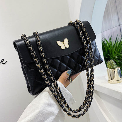 Fashion Rhombus Pattern Bow Decoration Crossbody Bags