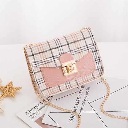 Sac à bandoulière en PU à carreaux patchwork de couleurs assorties pour femme 