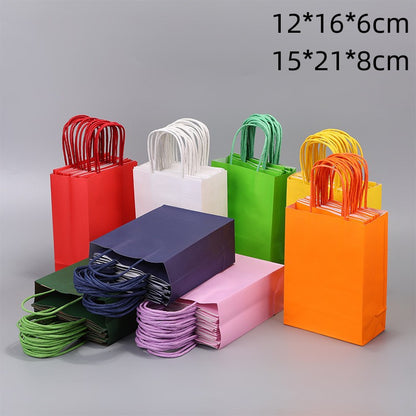Rectangular Candy Color Kraft Paper Storage Packaging Bag Garment Accessories