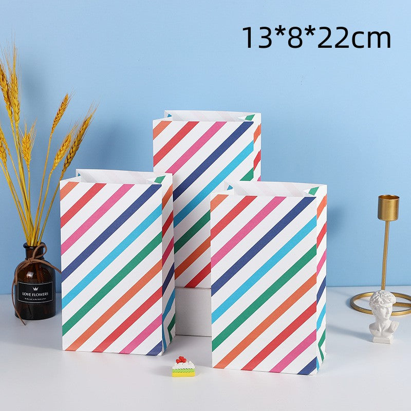 Sac de rangement à rayures multicolores tendance pour accessoires de vêtements 