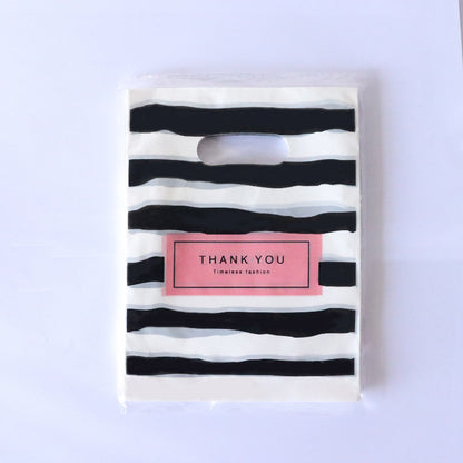 Lot de 100 sacs en plastique pour emballage cadeau, imprimés tendance 