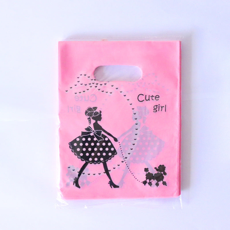 Lot de 100 sacs en plastique pour emballage cadeau, imprimés tendance 