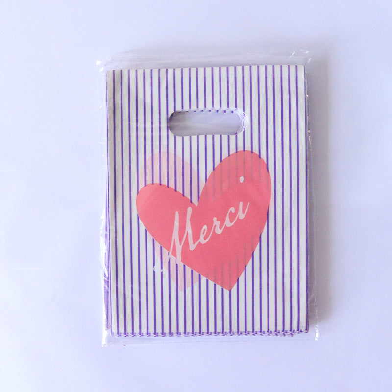 Lot de 100 sacs en plastique pour emballage cadeau, imprimés tendance 