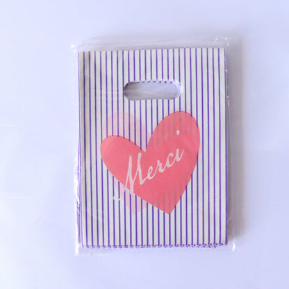 Lot de 100 sacs en plastique pour emballage cadeau, imprimés tendance 