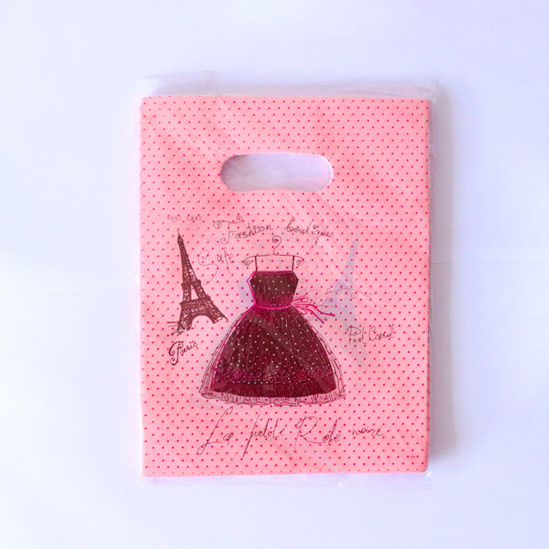 Lot de 100 sacs en plastique pour emballage cadeau, imprimés tendance 