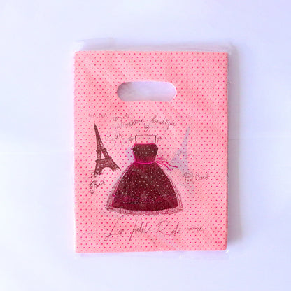 Lot de 100 sacs en plastique pour emballage cadeau, imprimés tendance 