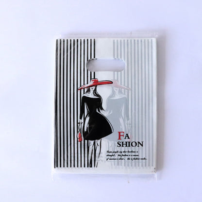 Lot de 100 sacs en plastique pour emballage cadeau, imprimés tendance 