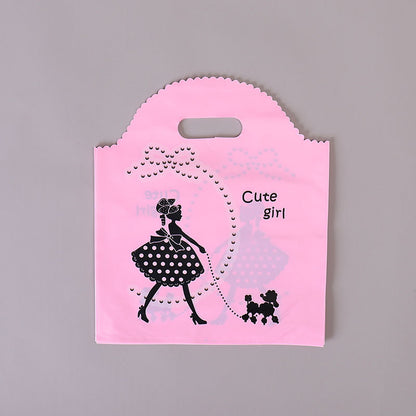 Lot de 100 sachets en plastique pour emballage cadeau, imprimés à la mode 