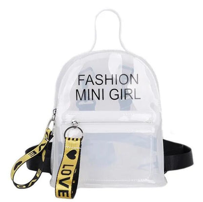 Women Fashion Jelly Letter Clear PVC Backpack