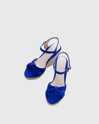 Gioia Knot Strap Wedge Espadrillas In Dark Blue