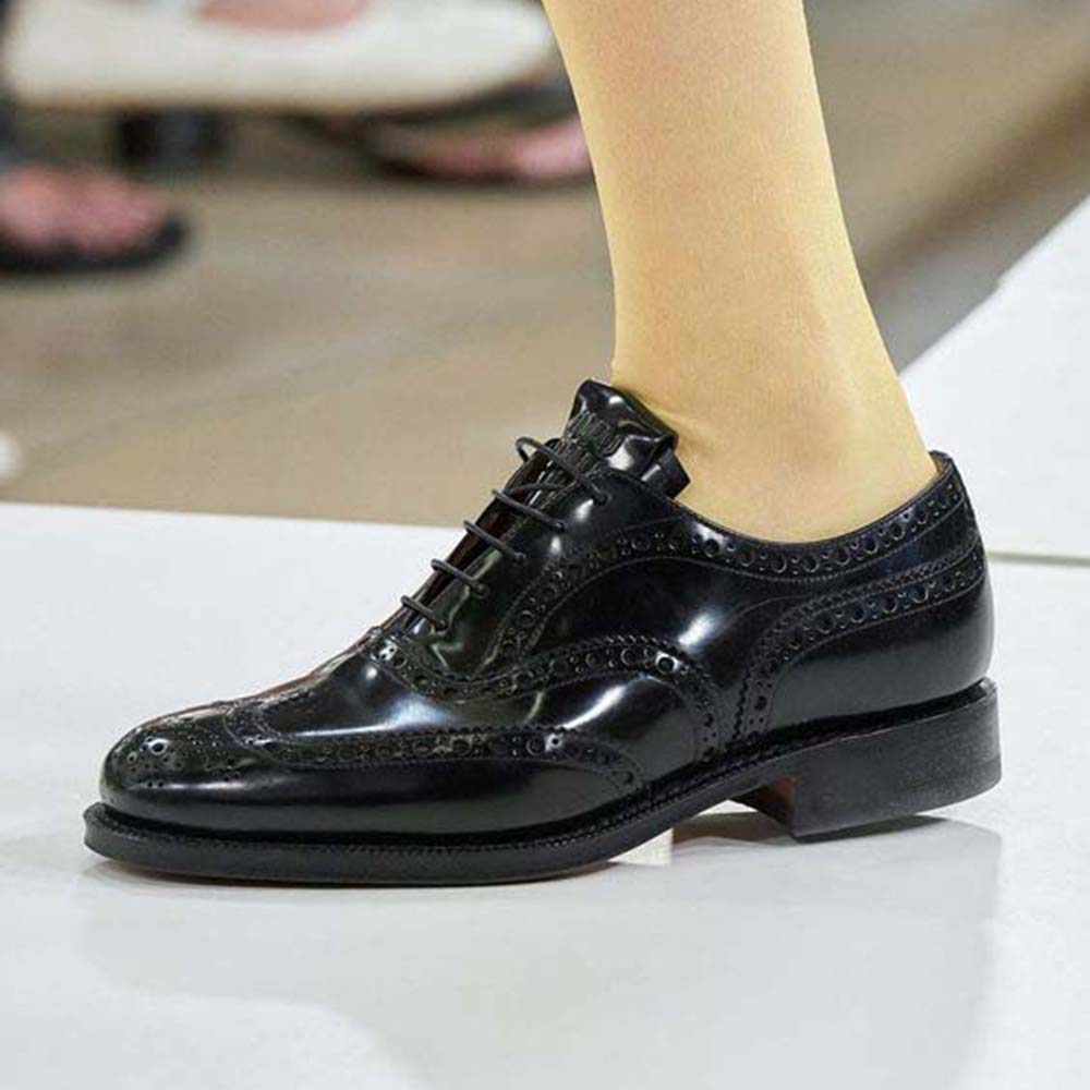 Black Round Toe Flats Vintage Lace Up Oxford Shoes Women