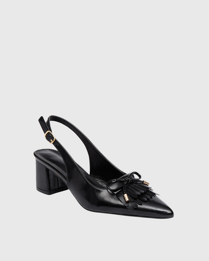 Caj Bow Slingback Pumps In Black