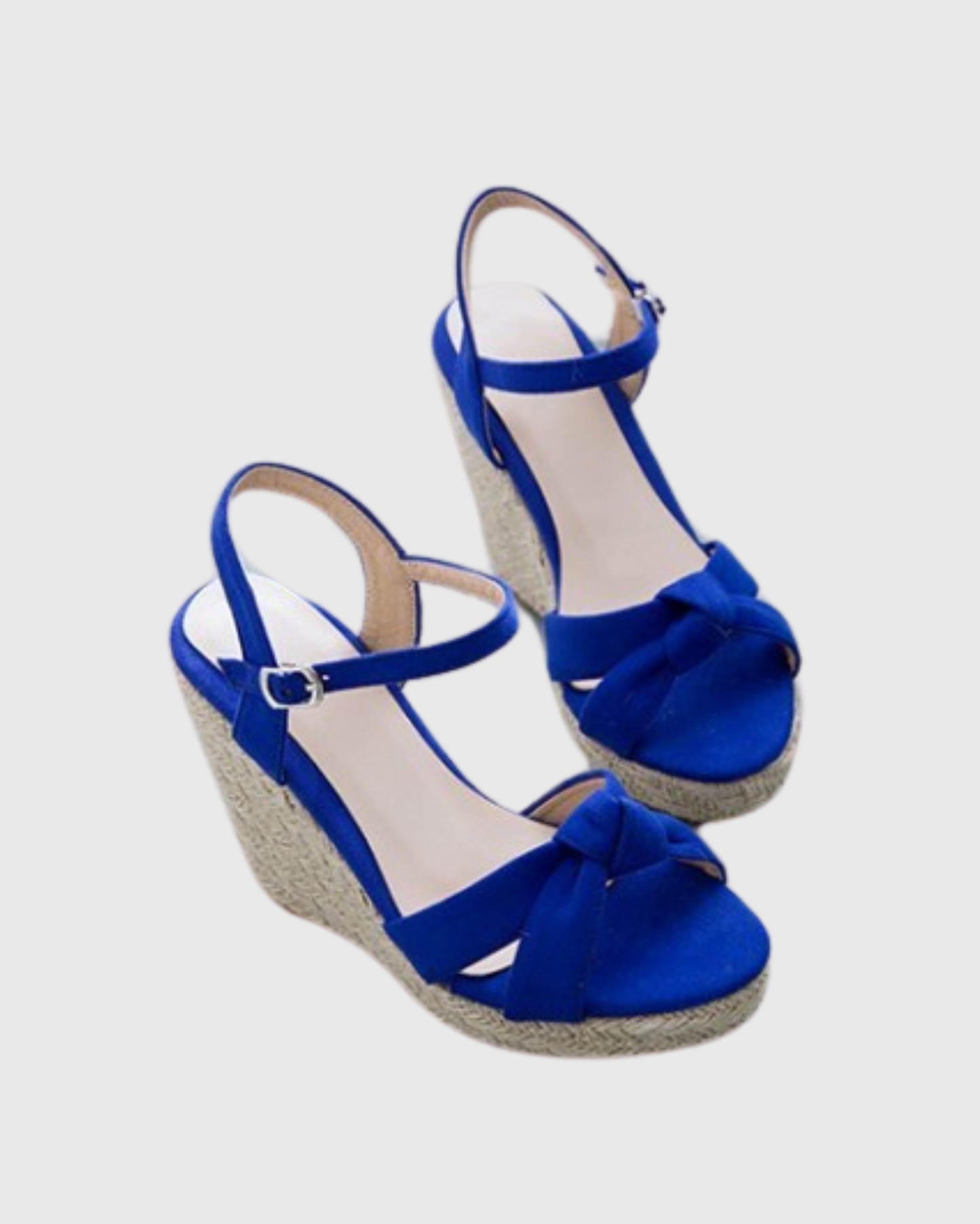 Gioia Knot Strap Wedge Espadrillas In Dark Blue