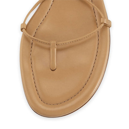 Khaki Open Toe Strappy Beach Flat Sandals for Women