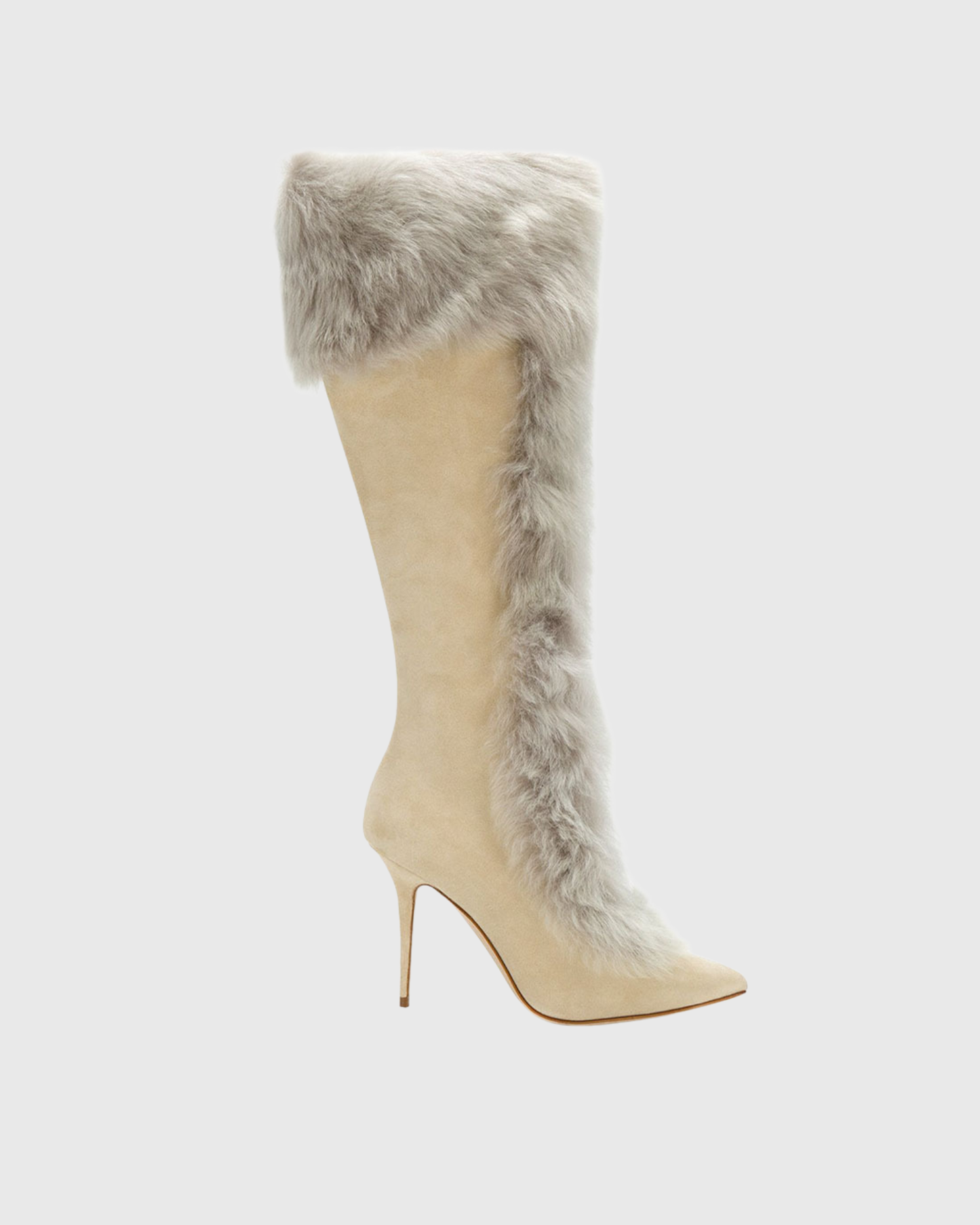 Vallea Faux Fur Boots In Beige