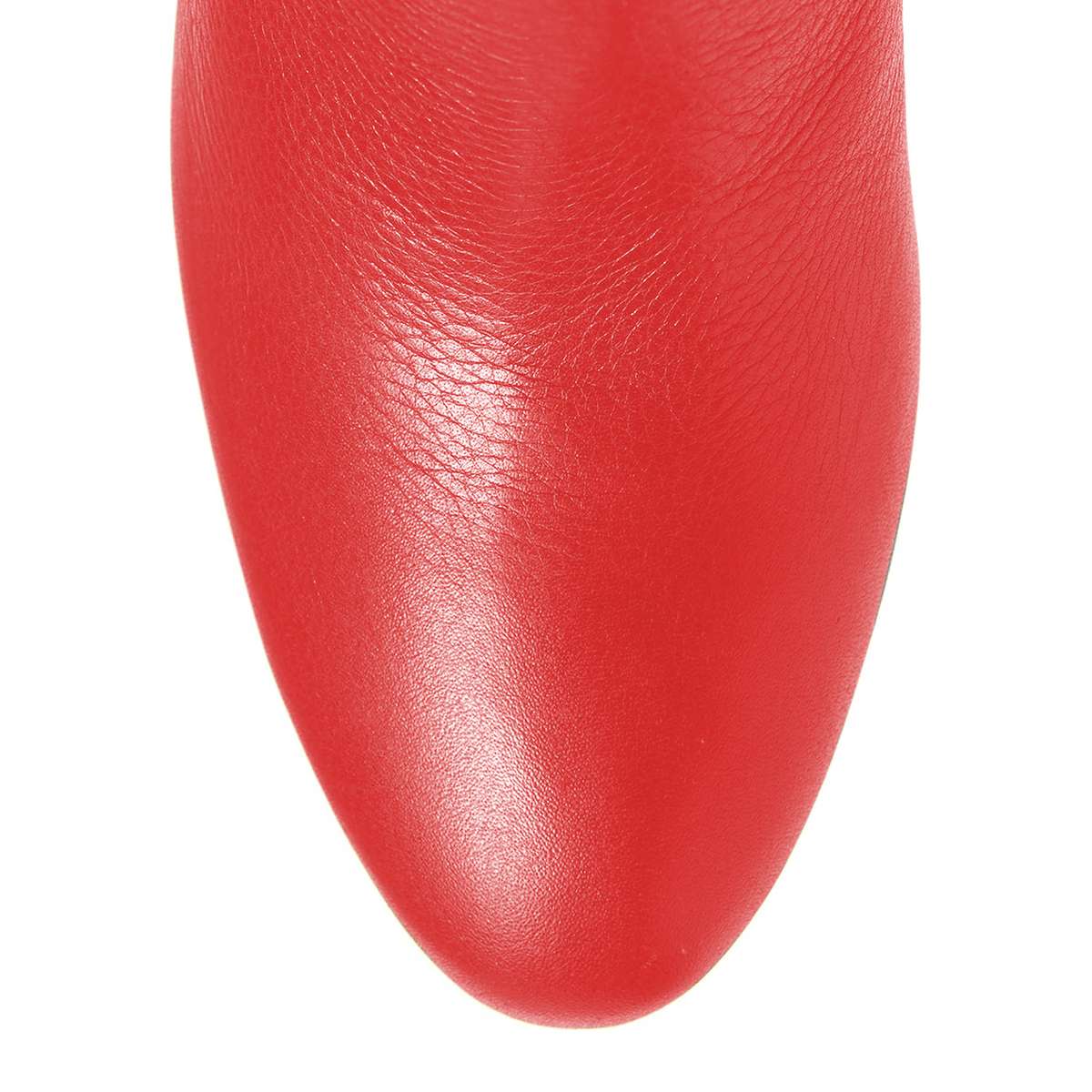 FSJ Red Round Toe Block Heel Knee High Boots for Women