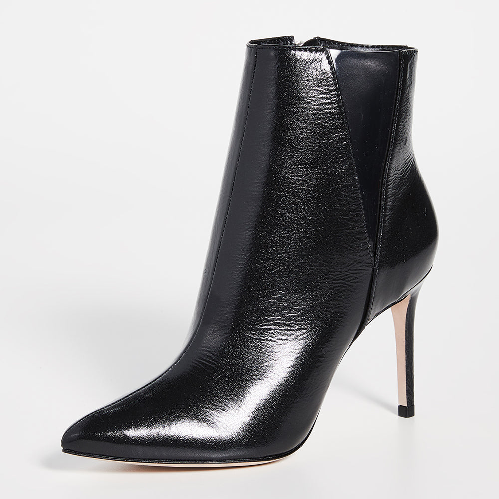 Black Fashion Transparent Stiletto Heel Ankle Boots