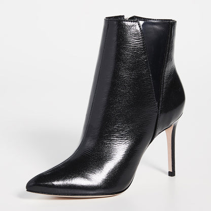 Black Fashion Transparent Stiletto Heel Ankle Boots