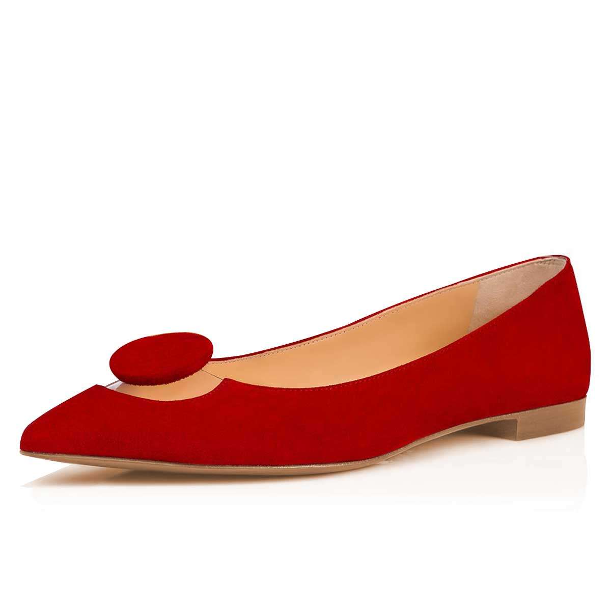 Red Trendy Shoes Slip On Pointed Toe Flats for Women