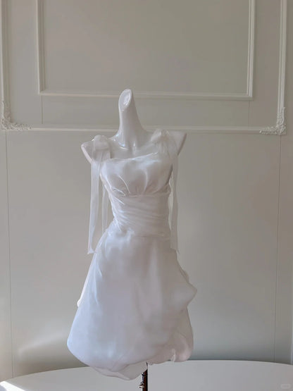 A Line White Cocktail Dresses Homecoming Dress Short Prom Dress Party Dress    cg26010