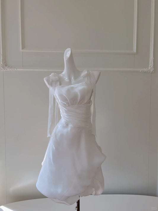 A Line White Cocktail Dresses Homecoming Dress Short Prom Dress Party Dress    cg26010