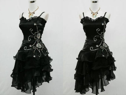 Sexy Cocktail Dress Straps Sleeveless Black Short Prom Dress Homecoming Dress     cg25838