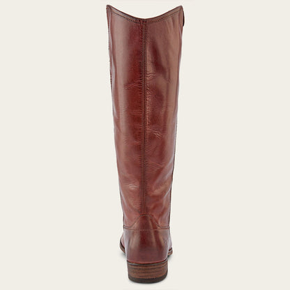 Brown Vegan Leather Round Toe Chunky Heel Wide Calf Knee High Boots