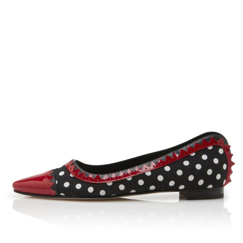 Black and Red Polka Dots Comfortable Flats