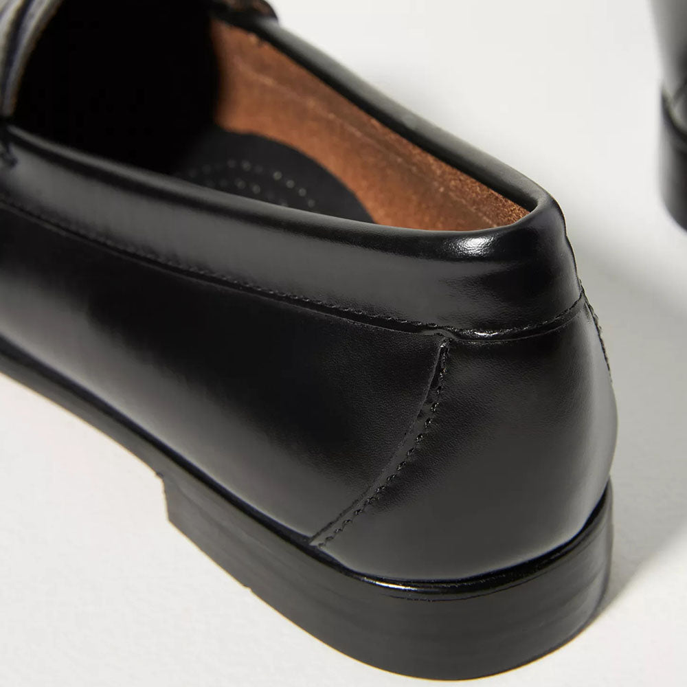 Black Vegan Leather Round Toe Flat Slip-On Formal Loafers