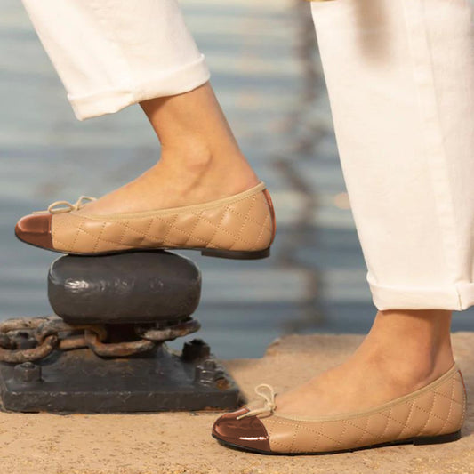Nude  Colorblock Flats With Bow-knot Decor Flats