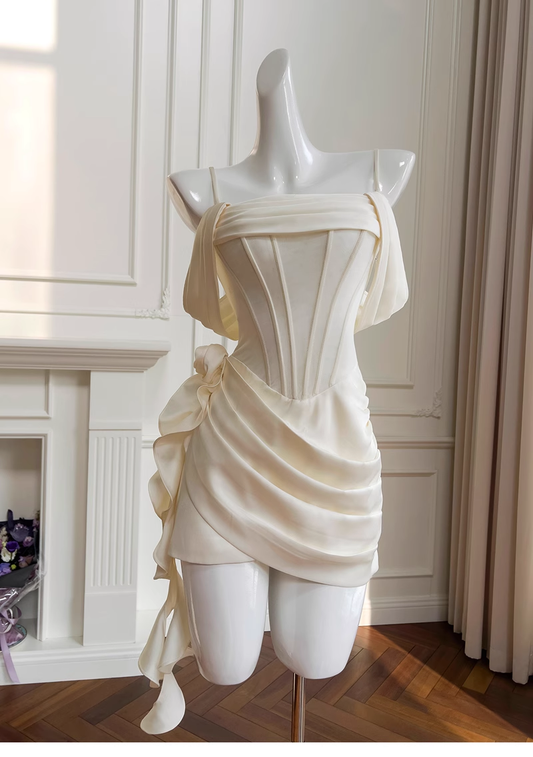 Vintage Beige Spaghetti Strap Design Sheath Party Dresses Homecoming Dresses, TP3799