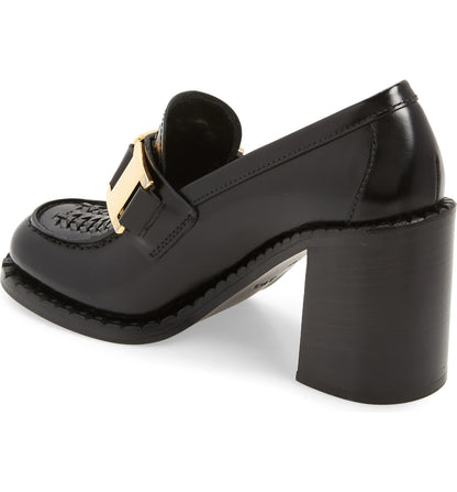 Custom Made Black Women's Block Heel Loafers