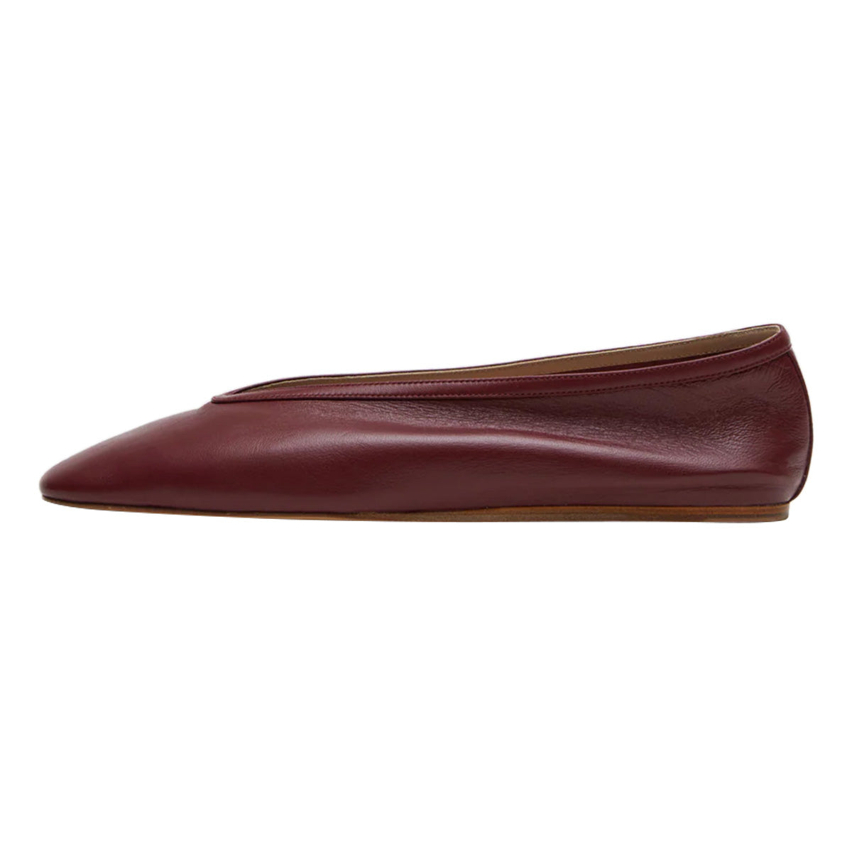 Comfortable Maroon Vegan Leather Slip-On Round Toe Ballet Flats