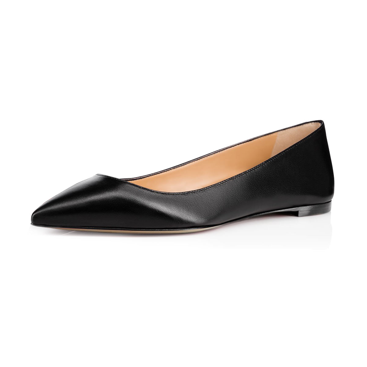 Classic Black Pointed Toe Comfortable Flats Shoes Women by FSJ