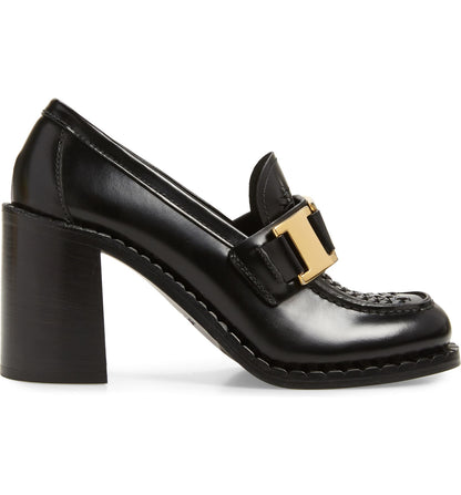 Custom Made Black Women's Block Heel Loafers