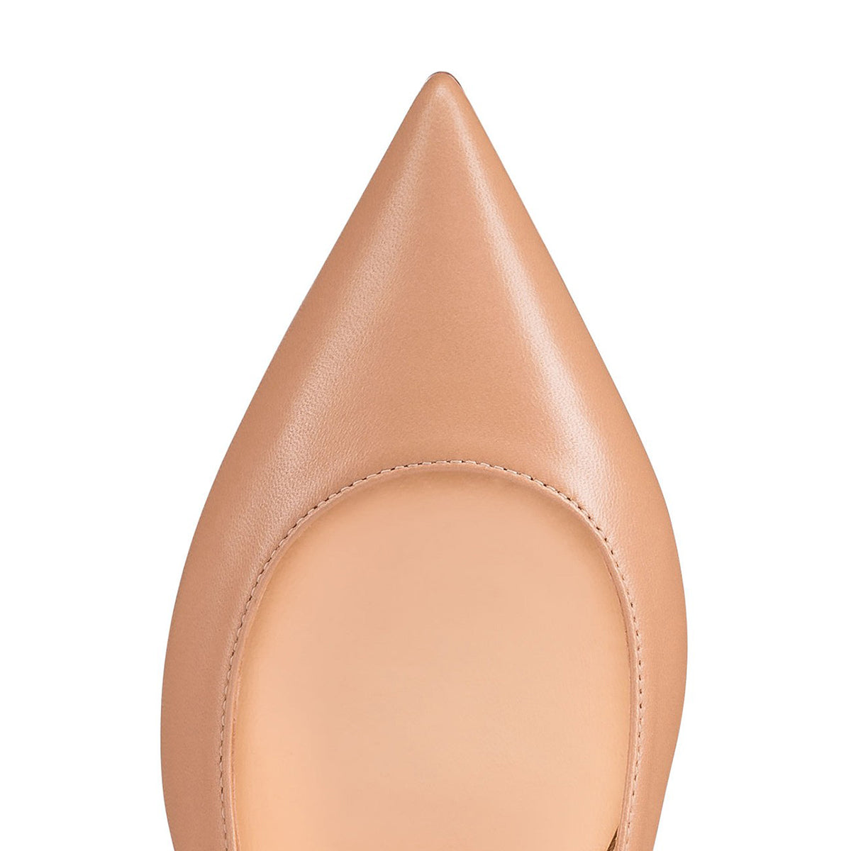 FSJ Women's Pointy Toe Flats in Nude US Size 3-15