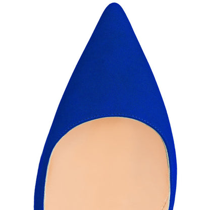 Women's Royal Blue Pointed Toe Office Stiletto Heel Pumps Shoes