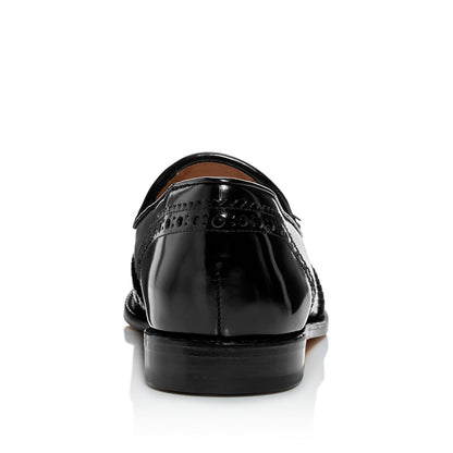 Black Wingtip Shoes Closed Toe Flat Women's Loafers with Tassels