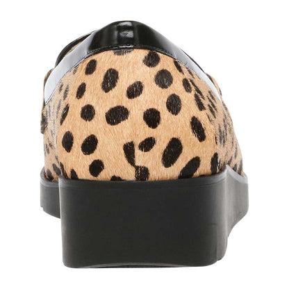 Yellow & Black Dot Pointed Toe Suede Loafers With Buckle Flatform Loafers