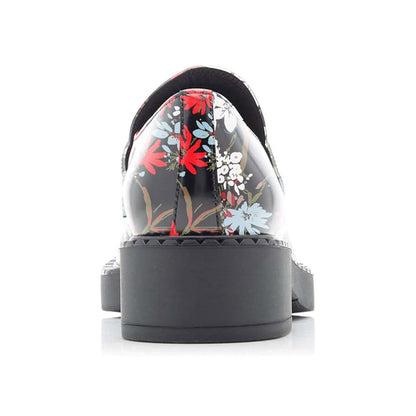 Multicolor Floral Print Chunky Heel Platform Women's Loafers
