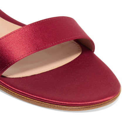 Women's Red Open Toe Strappy Sandals Comfortable Flats