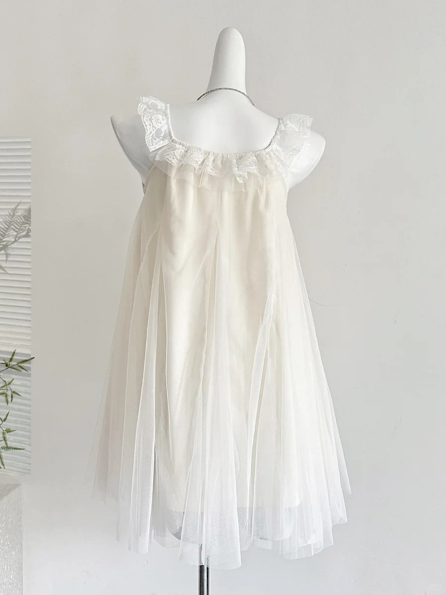 Sweet White Lace Ruffled Tulle Short 16th Birthday Dress P3993