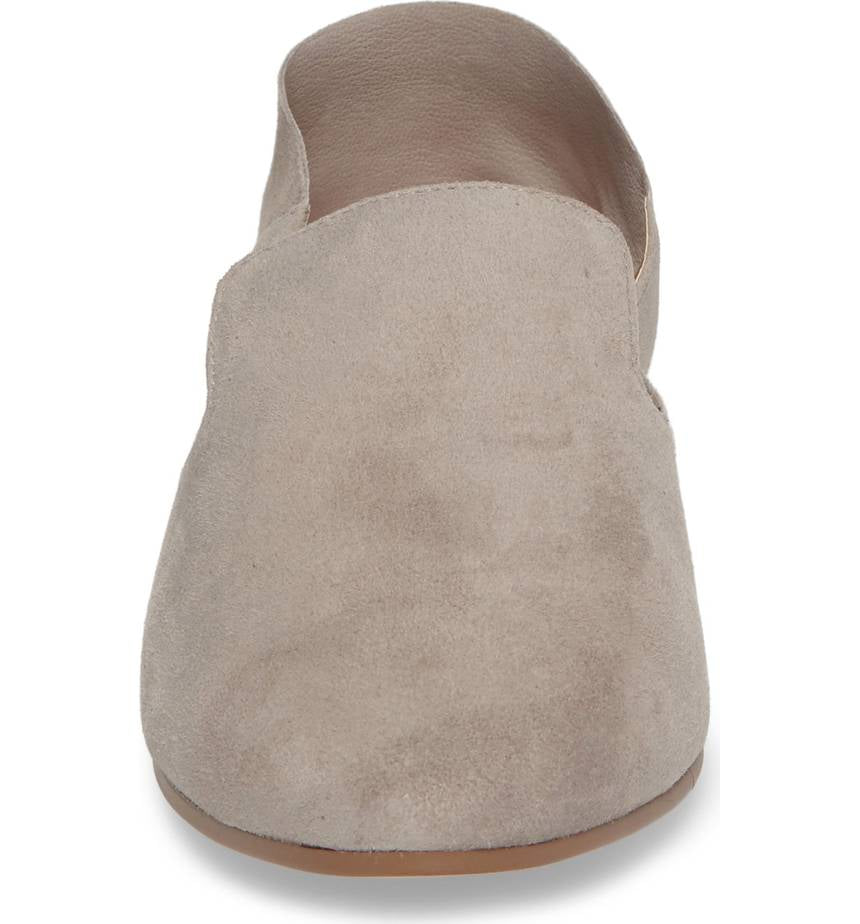 Grey Vegan Suede Flats Loafers for Women