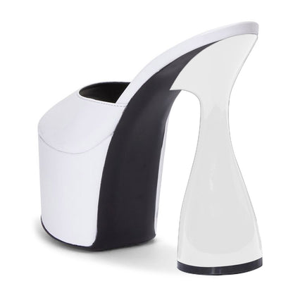 White Peep Toe Platform High Heel Mule Shoes for Women