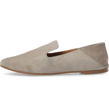 Grey Vegan Suede Flats Loafers for Women